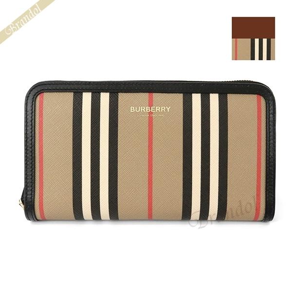 倍 倍 ストアp 5 バーバリー 長財布 Burberry メンズ レディース ラウンドファスナー ストライプ柄 ベージュ系 Bu Brandol 通販 Yahoo ショッピング