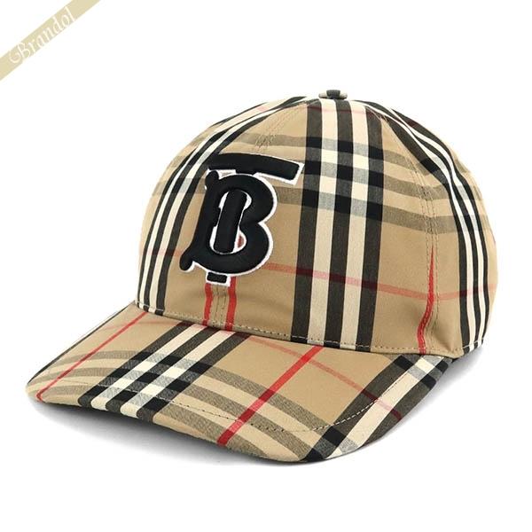 《最大1000円クーポン》バーバリー 帽子 BURBERRY TBロゴ ヴィンテージチェック ベースボールキャップ Mサイズ ベージュ系  8038504 M