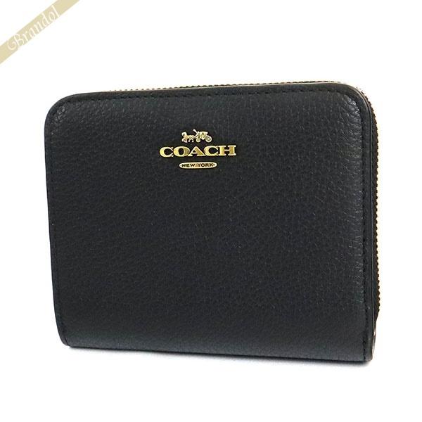COACH コーチ 二つ折り財布 財布 レザー ラウンドファスナー