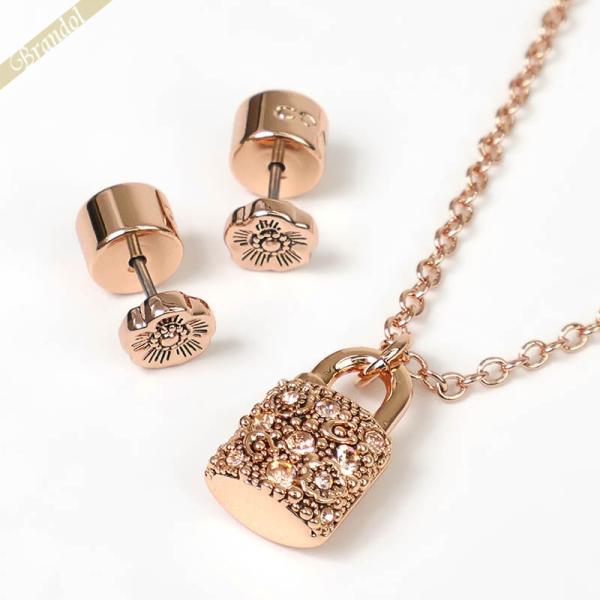 【美　品】COACHピアス 可愛い ピンクパッドロック＆ ゴールドキー 美 品】COACHピアス 可愛い ピンクパッドロック＆ ゴールドキー