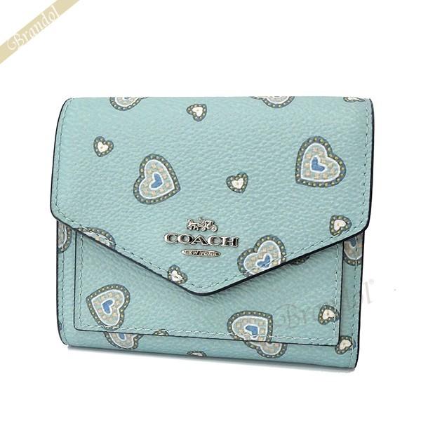 最大1000円クーポン コーチ 三つ折り財布 Coach レディース Coach ハートプリント ブルー系 F Svnq3 Co F Svnq3 Brandol 通販 Yahoo ショッピング