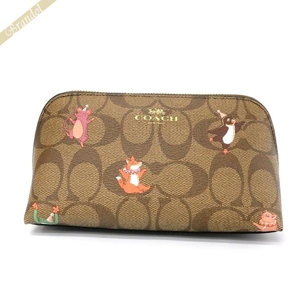 期間限定p 5 コーチ Coach レディース ポーチ シグネチャー アニマル柄 コスメポーチ ベージュ系 F87878 Imll9 Co F87878 Imll9 Brandol 通販 Yahoo ショッピング