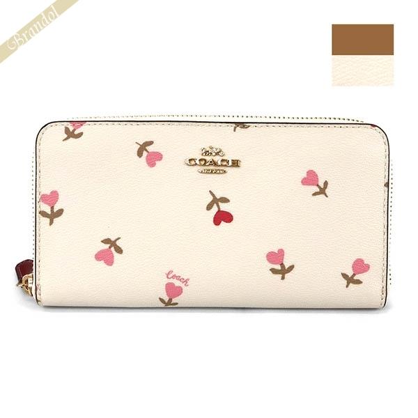 最大1000円クーポン コーチ Coach ラウンドファスナー長財布 ハートフラワー 花柄 ホワイト系 ライトブラウン C3287 Imcah Co Fc3287 Imcah Brandol 通販 Yahoo ショッピング