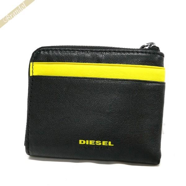 期間限定p 5 ディーゼル Diesel 財布 メンズ 小銭入れ L字ファスナー ゴートレザー コインケース ブラック イエロー X Pr227 H3350 Ds X Pr227 H3350 Brandol 通販 Yahoo ショッピング