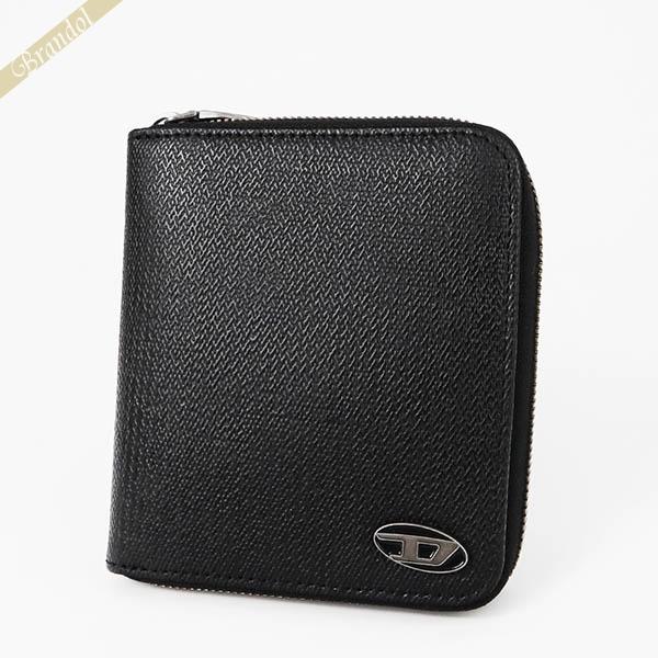 DIESEL ディーゼル 二つ折り財布 メンズ ラウンドファスナー Dロゴ 