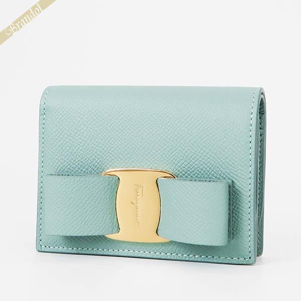 FERRAGAMO フェラガモ 二つ折り財布 Ferragamo ヴァラリボン レザー 