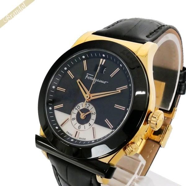 Salvatore Ferragamo ゴールド ブラック 時計 Ferragamo フェラガモ腕時計メンズゴールドブラック