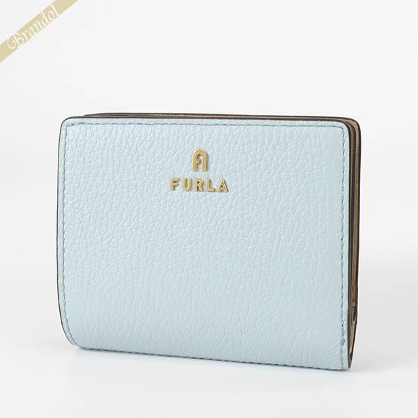 FURLA フルラ 二つ折り財布 レザー スクエア バイカラー ライト
