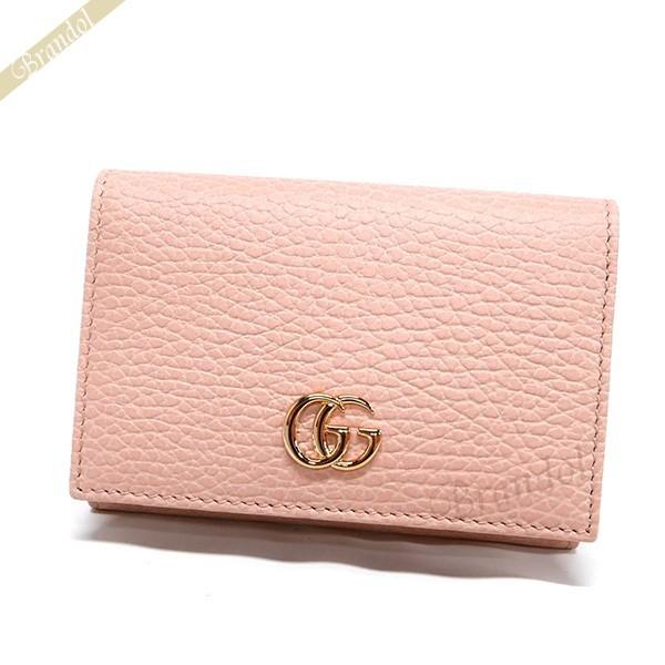 グッチ 名刺入れ GUCCI レディース プチ マーモント レザー カードケース ライトピンク 474748 CAO0G 5909◇