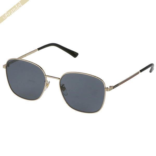 GUCCI グッチ サングラス メンズ メタルフレーム ブラック系×ゴールド 