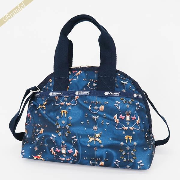 レスポートサック ショルダーバッグ LeSportsac YORK SATCHEL 2way ミニボストンバッグ カルーセル柄 ブルー レディース  3561 E480 | ブランド◇