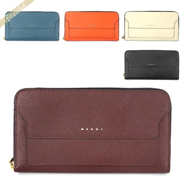 P6倍_9日23:59迄》マルニ MARNI レディース ラウンドファスナー 長財布