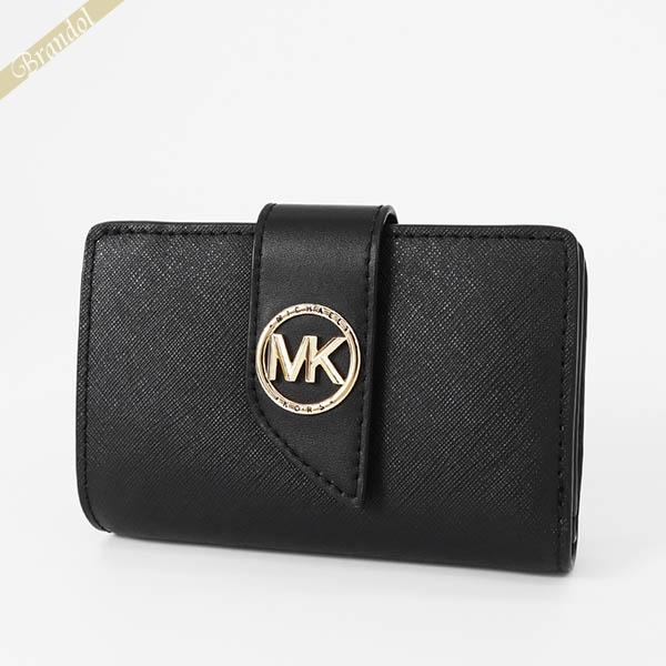 マイケルコース 二つ折り財布 MICHAEL KORS MKロゴ ブラック 
