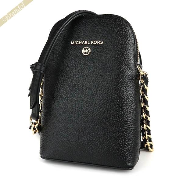 《P6倍_21日23:59迄》マイケルコース ショルダーバッグ MICHAEL KORS レディース 縦型 レザー スマホショルダー ブラック  32T0GT9C1L 001