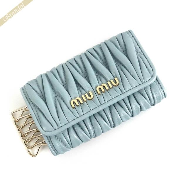 miu ミュウミュウ キーケース Miu マテラッセ レザー ライト miu ミュウミュウ キーケース Miu マテラッセ レザー ライト