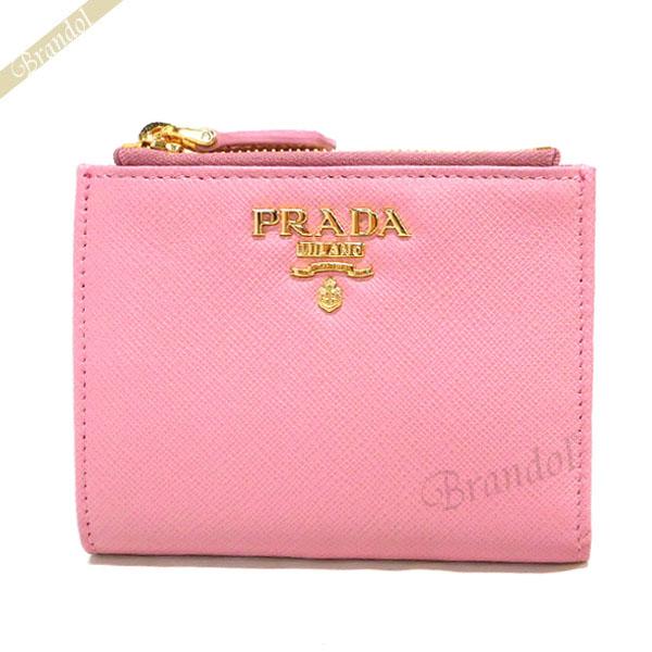 PRADA プラダ 二つ折り財布 レディース サフィアーノ レザー ダブル  