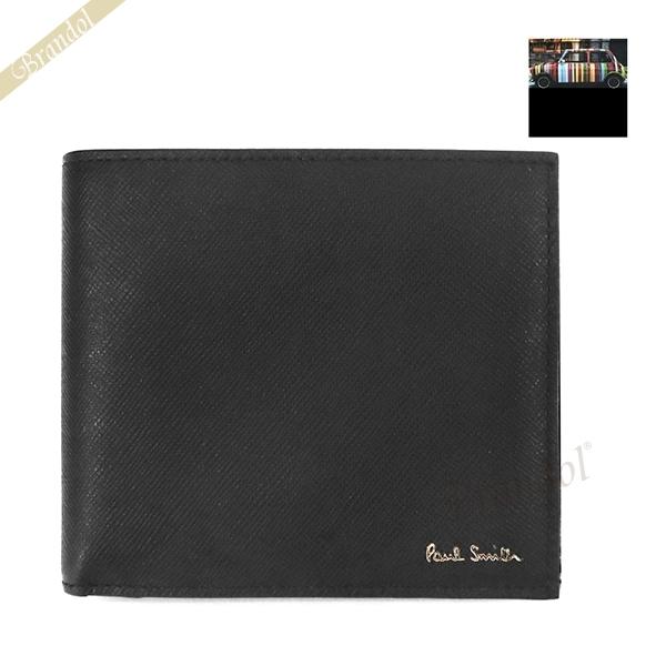 Paul Smith ポールスミス 二つ折り財布 メンズ レザー 無地 ミニ  