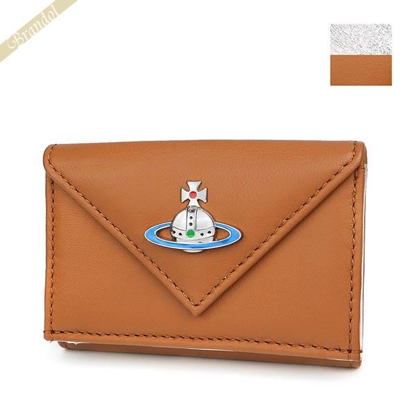 Vivienne Westwood 三つ折財布 ライトブラウン オーブ ヴィヴィアンウエストウッド Vivienne Westwood 三つ折り財布 ミニ財布