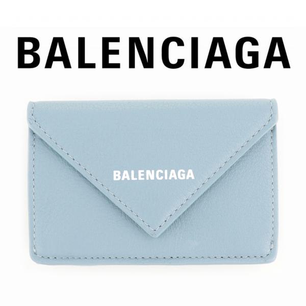 BALENCIAGA バレンシアガ 財布 三つ折り ミニ財布 ブルーグレー BALENCIAGA バレンシアガ 財布 三つ折り ミニ財布 ブルーグレー
