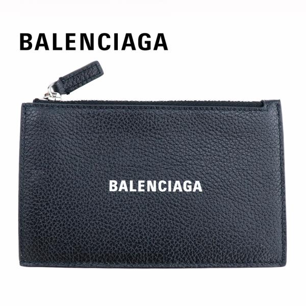 バレンシアガ コインケース カードケース BALENCIAGA ミニ財布 フラグメントケース レザー 本革 ブラック ロゴ 薄型 コンパクト 小銭入れ  640535