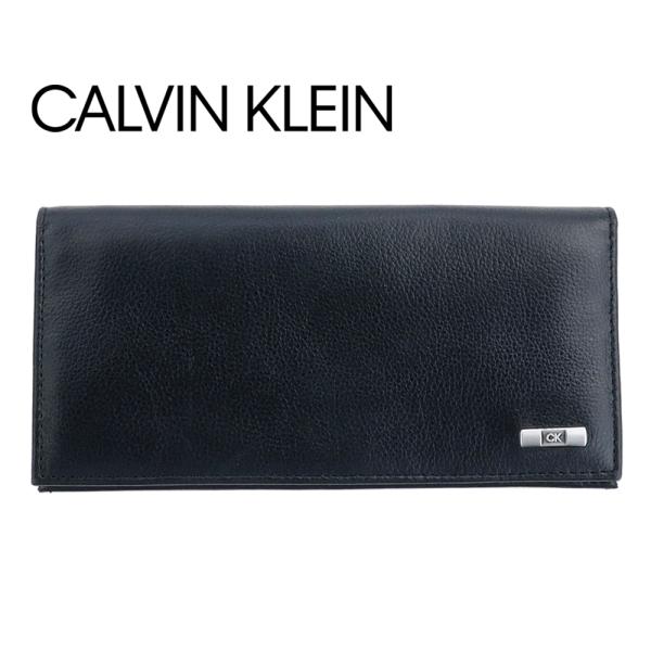   折財布 ブラック シンプル CKロゴ メタル Calvin Klein（カルバン・クライン） 長財布 二つ折り財布 ギフト