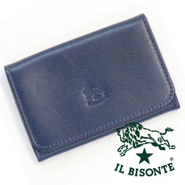 IL BISONTE（イルビゾンテ） カードケース 名刺入れ ネイビー ブルー