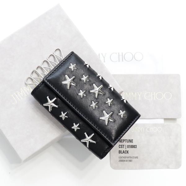 JIMMY CHOO ジミーチュウ キーケース 6連 6本 ブラック シルバー JIMMY CHOO ジミーチュウ キーケース 6連 6本 ブラック シルバー