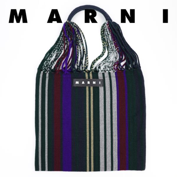 MARNI マルニフラワーカフェ ハンモックバッグ ストライプ MARNI マルニフラワーカフェ ハンモックバッグ ストライプ