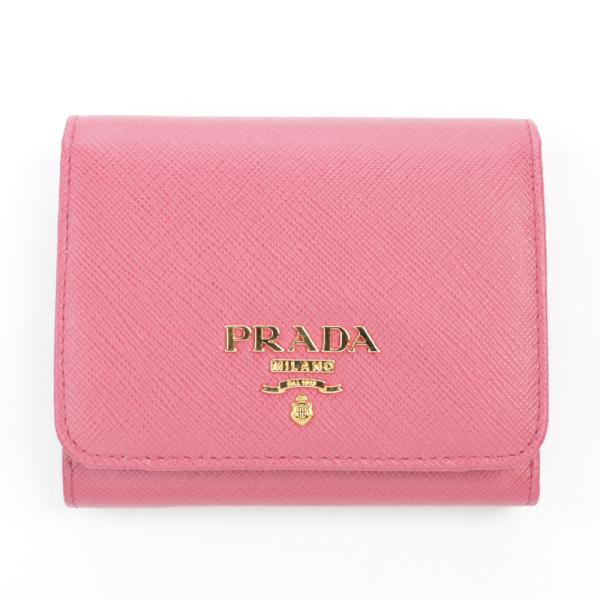 PRADA プラダ 財布 三つ折り ペオニア ピンク ミニ財布 PRADA プラダ 財布 三つ折り ペオニア ピンク ミニ財布