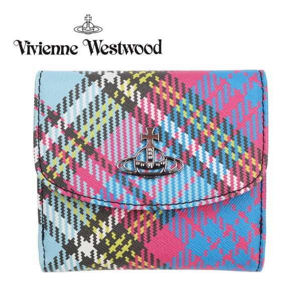 Vivienne Westwood ミニウォレット チェック柄 Vivienne Westwood ミニ財布 三つ折り チェック ミニウォレット