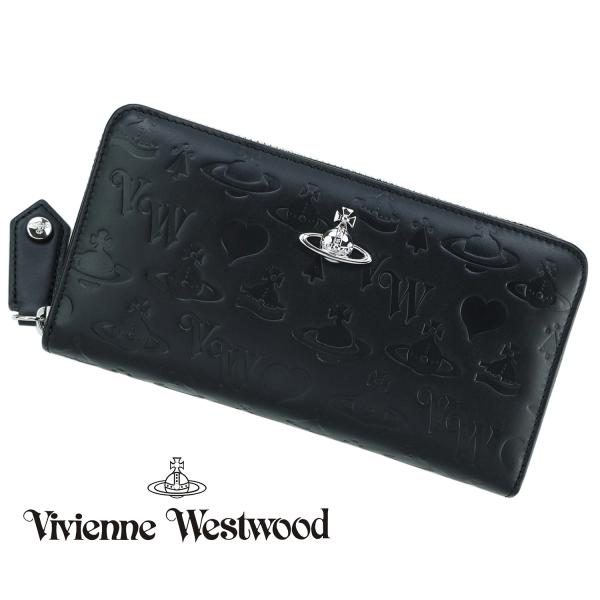 ヴィヴィアンウエストウッド 長財布 Vivienne Westwood メンズ レディース ラウンド ウォレット エンボス 型押し オーブ 二つ折り財布 コインケース 51050023