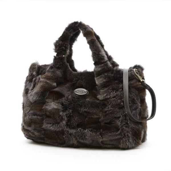 ショルダーバッグ ブラウン フォックスファー2wayトートバッグ トッズ ハンドバッグ フォックスファー2wayトートバッグ 送料無料 ブランドピース