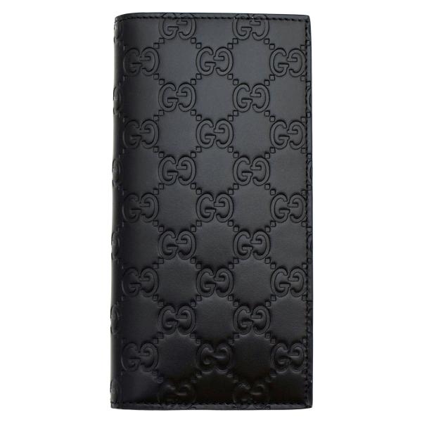 ✅【良品】 メンテ済み グッチ　GUCCI グッチシマ レザー 長財布　ブラック グッチシマ グッチ 財布 GUCCI 長財布 札入れ 小銭入れなし メンズ