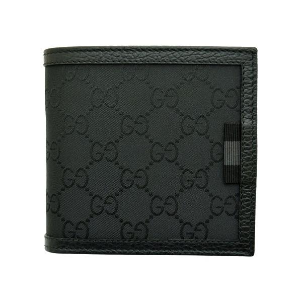 グッチ財布 GUCCI 二つ折り財布 メンズ GGナイロン ブラック 150413 