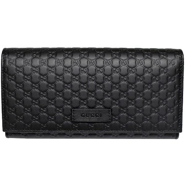 グッチ財布 GUCCI 長財布 メンズ マイクログッチシマ ブラック 449396