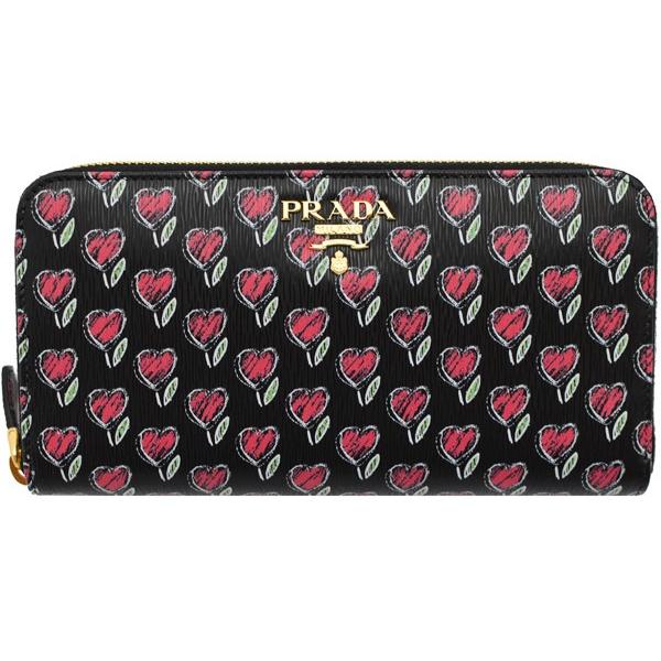 PRADA（プラダ） プラダ財布 ラウンドファスナー長財布 レディ−ス
