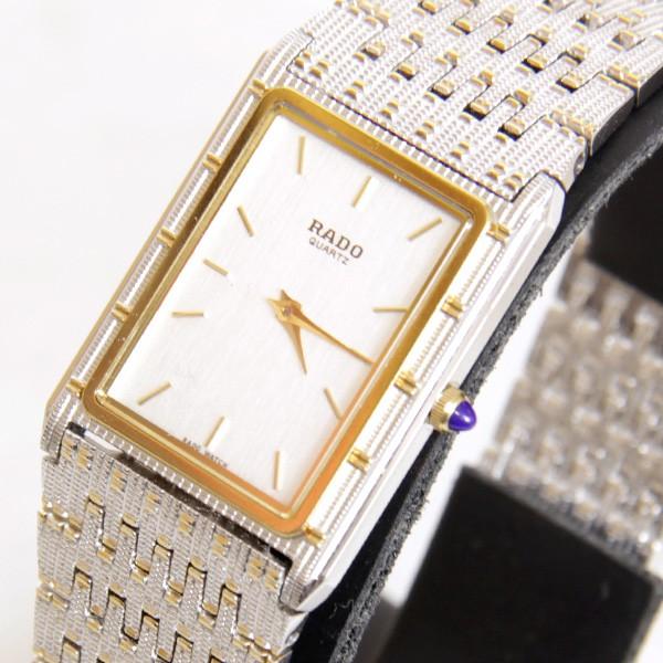 美品 ほぼ未使用 Rado 121 9026 2 クォーツ 腕時計 メンズ ボーイズ シルバー ゴールド スクエア ラドー Howa3011 ブランドリング 通販 Yahoo ショッピング