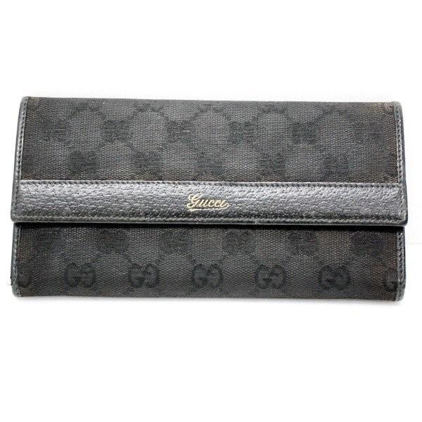 Used Gucci グッチ Ggキャンバス 長財布 三つ折り長財布 キャンバス レザー ブラック 黒 レディース財布 ブランド財布 Rc It696asus7uq ブランドリング 通販 Yahoo ショッピング