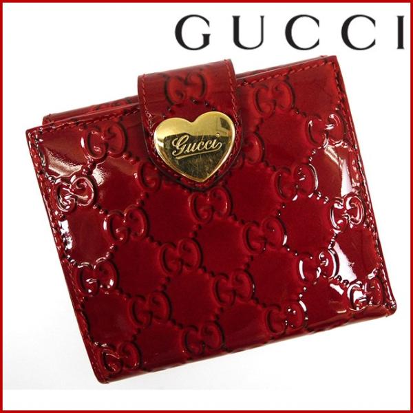 グッチ 財布 3550 ハート金具 Gucci Wホック財布 二つ折り財布 X 中古 新生活