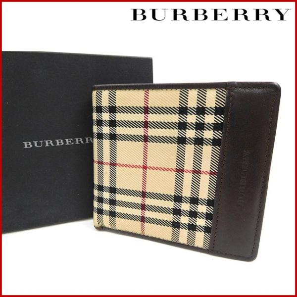 40755円 【国際ブランド】 Burberry 二つ折り財布