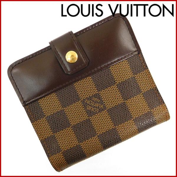 ルイヴィトン 財布 レディース メンズ可 Louis Vuitton 二つ折り財布 ラウンドファスナー ダミエ アウトレット コンパクトジップ N X 中古