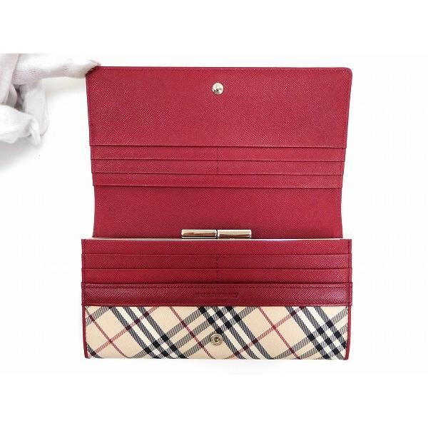 バーバリー 財布 レディース メンズ可 アウトレットセール 特集 Burberry がま口財布 X 未使用品 ノバチェック 長財布