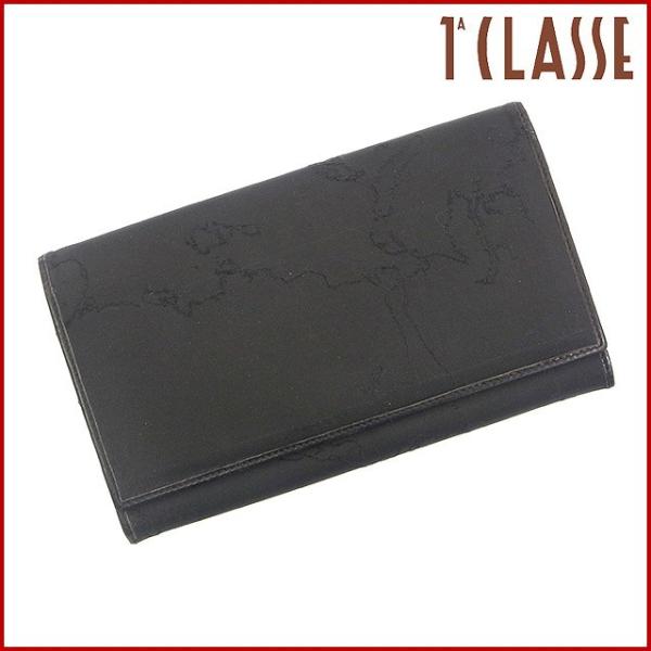 本物 プリマクラッセ Prima Classe 長財布 メンズ可 地図柄 良品 中古 即納 X9086