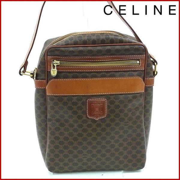 セリーヌ バッグ 即納 レディース メンズ可 Celine ショルダーバッグ マカダム X9303 斜めがけショルダー 中古