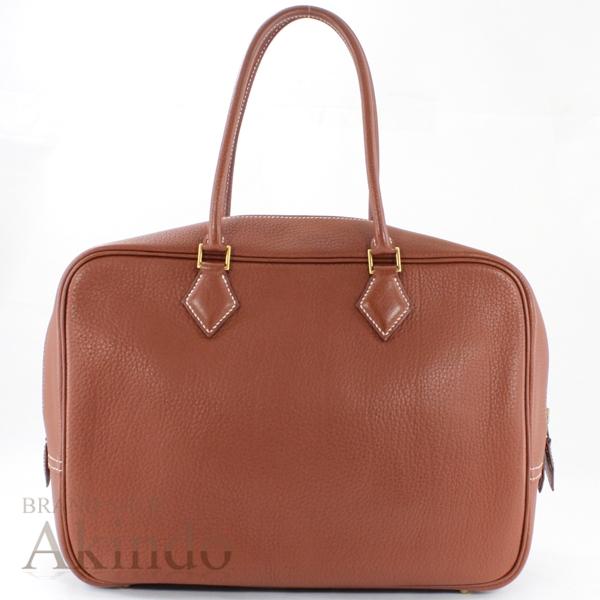 HERMES エルメス トートバッグ プリュム32 茶 ブラウン コニャック 