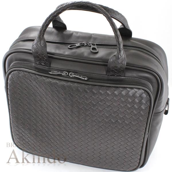 BOTTEGA VENETAボッテガヴェネタ バッグ ボストン トランク 黒×茶