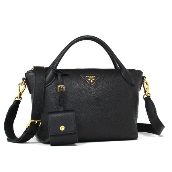 プラダ PRADA 2WAYショルダーバッグ ハンドバッグ ブラック ネーロ VITELLO DAINO NERO 1BA111 2BBE F0002