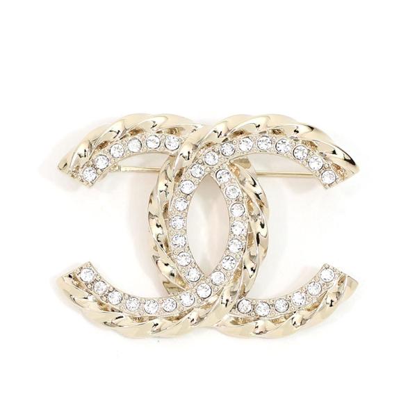 CHANEL シャネル ブローチ メタル CCマーク ストラス ライン CHANEL シャネル ブローチ メタル CCマーク ストラス ライン