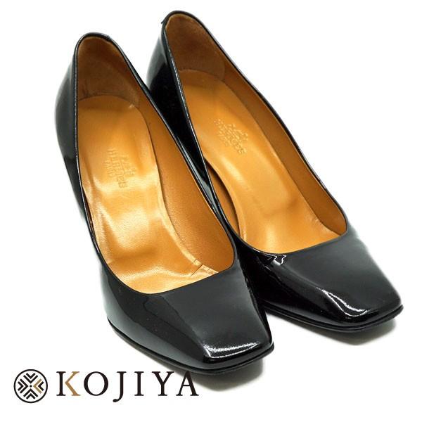 エルメス エナメル パンプス 36 1 2 スクエアトゥ チャンキーヒール イタリア製 女性 靴 レディース 人気 ブランド シューズ 中古 A ブランドショップkojiya 通販 Yahoo ショッピング