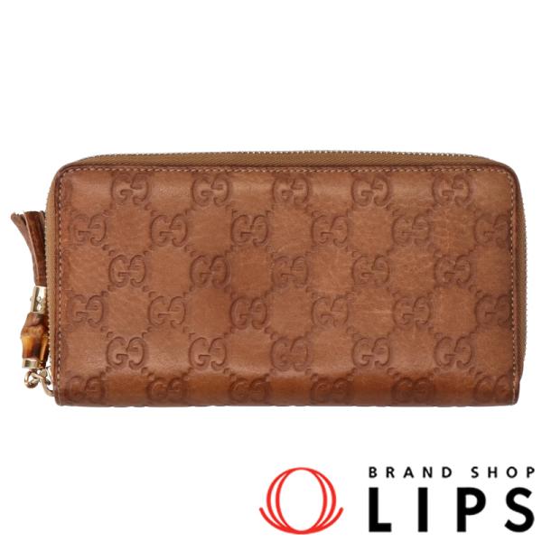 GUCCI グッチ バンブー フルファスナー長財布 307984 グッチシマ  